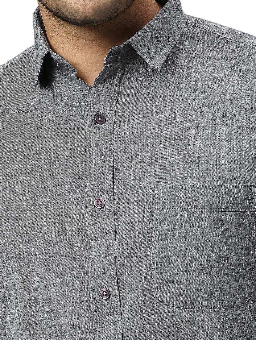 grey cotton casual shirt - 21078670 - Standard Image - 5