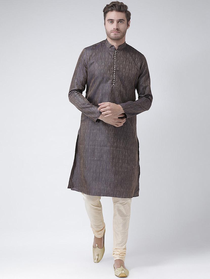 men long sleeve kurta churidar set - 21078710 - Zoom Image - 0