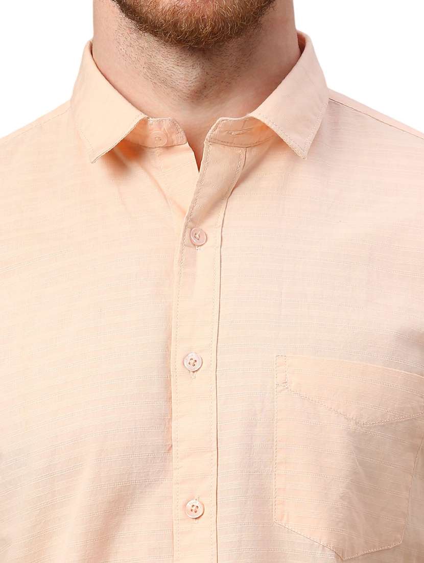 peach cotton casual shirt - 21078742 - Standard Image - 5