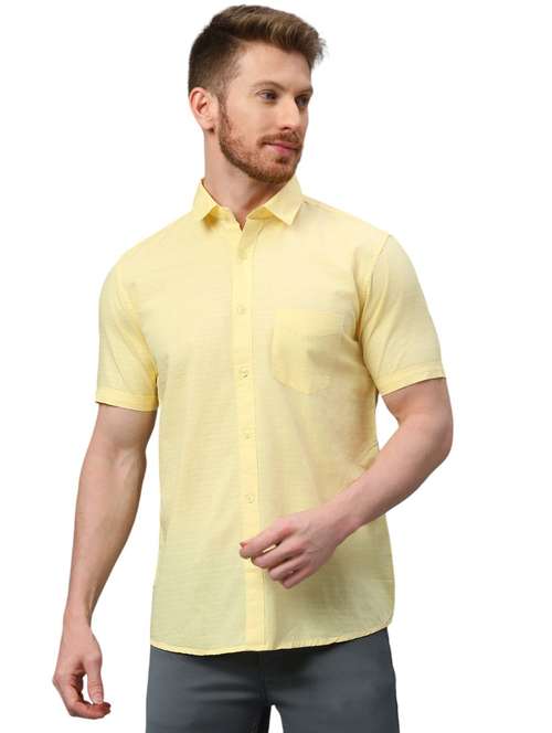 yellow cotton casual shirt - 21078743 - Standard Image - 0
