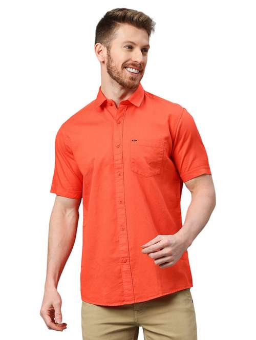 orange cotton casual shirt - 21078747 - Standard Image - 0