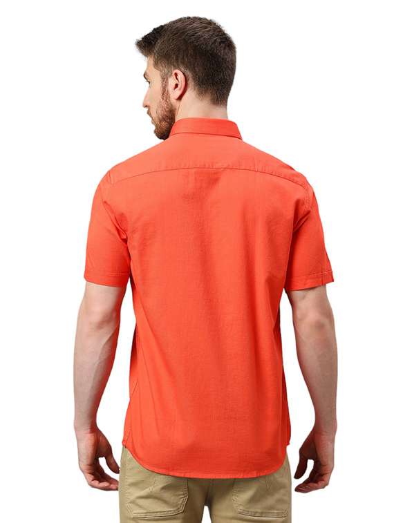 orange cotton casual shirt - 21078747 - Standard Image - 3