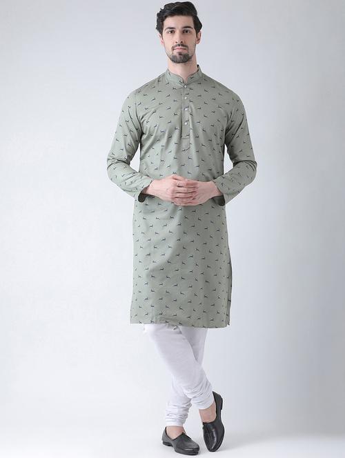 men printed kurta churidar ethnic wear set - 21078826 - Standard Image - 0