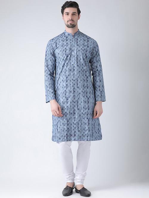 men printed kurta churidar ethnic wear set - 21078844 - Standard Image - 0
