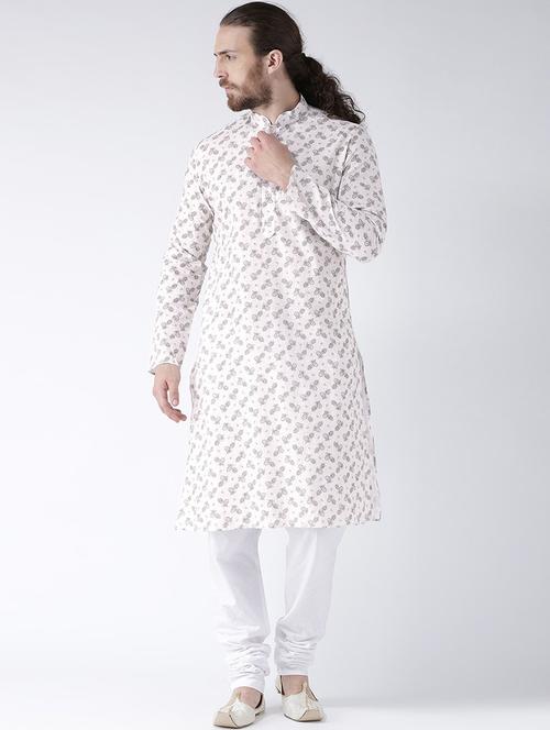 men printed kurta botton ethnic wear set - 21078852 - Standard Image - 0