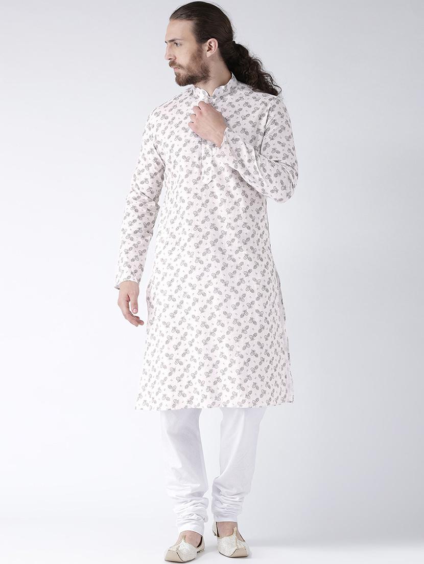 men printed kurta botton ethnic wear set - 21078852 - Zoom Image - 0