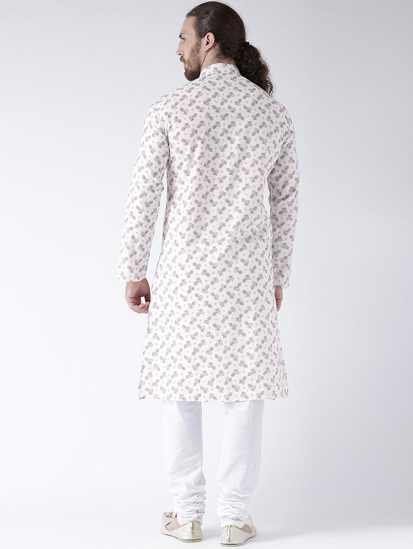 men printed kurta botton ethnic wear set - 21078852 - Standard Image - 3