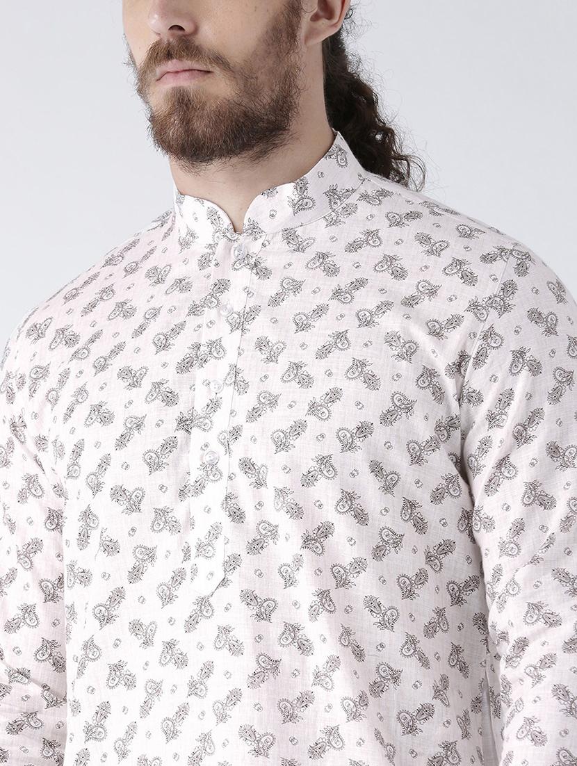 men printed kurta botton ethnic wear set - 21078852 - Standard Image - 5