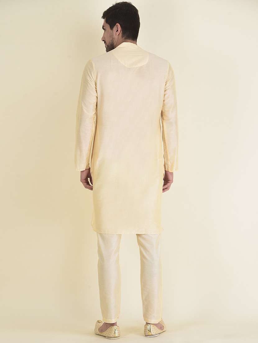 men solid kurta botton ethnic wear set - 21078881 - Standard Image - 3