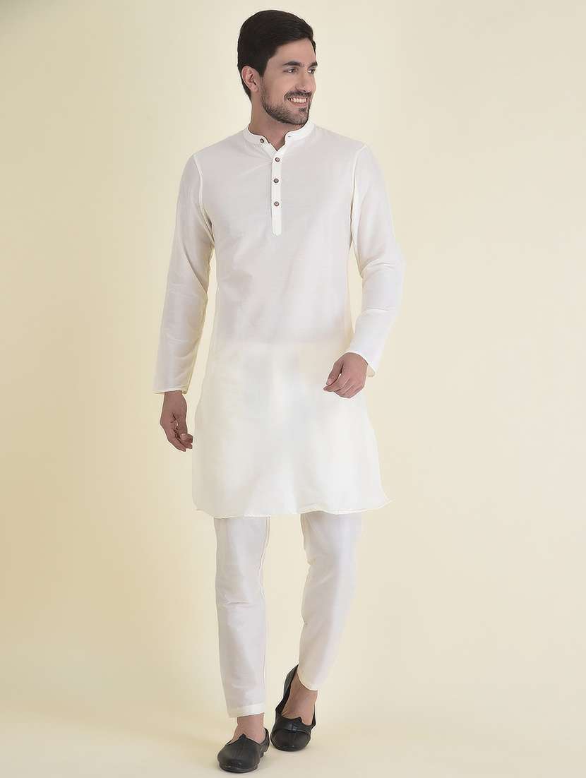 men solid kurta botton ethnic wear set - 21078897 - Zoom Image - 0