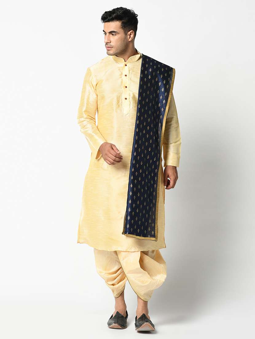 men silk dhoti kurta with dupatta - 21078909 -  Zoom Image - 0