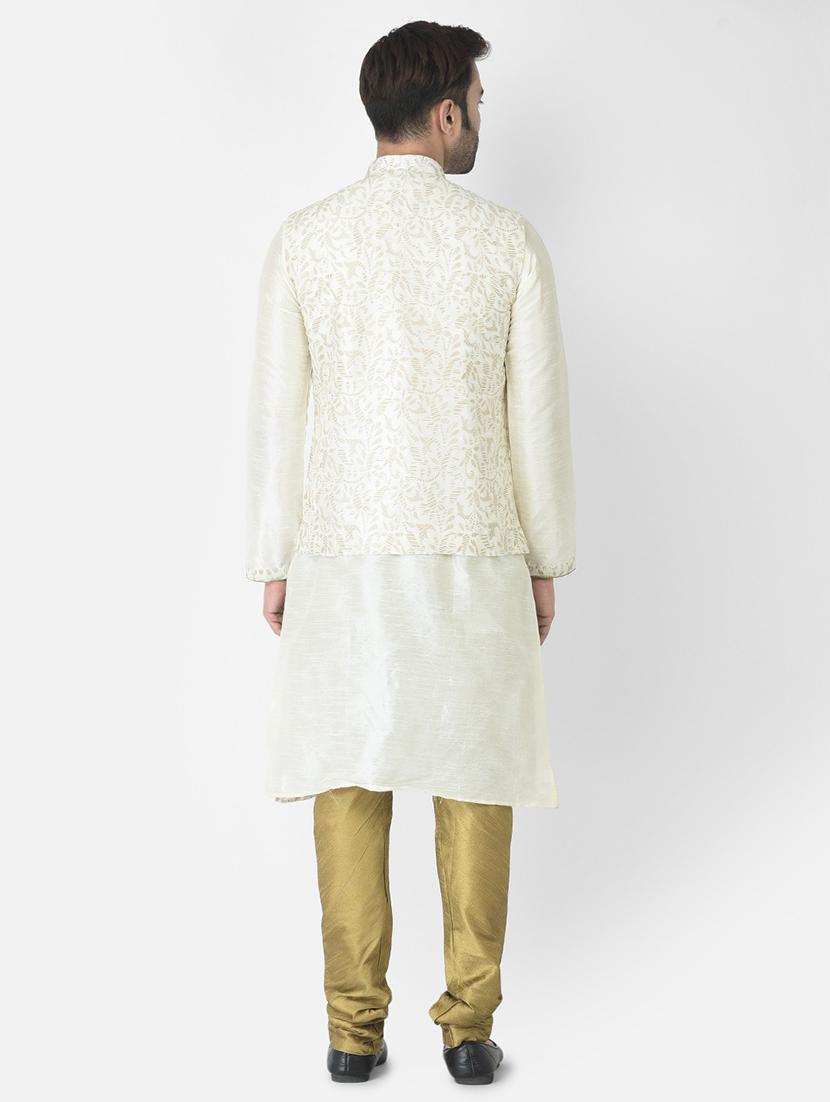 men mandarin neck kurta bottom with nehru jacket - 21079077 - Standard Image - 3