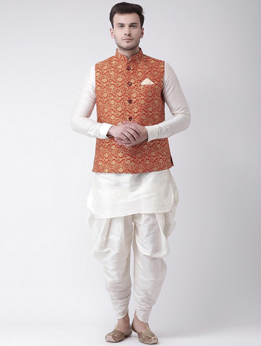 men mandarin neck kurta bottom with nehru jacket - 21079434 -  Zoom Image - 0
