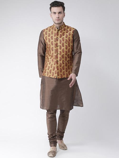 men mandarin neck kurta bottom with nehru jacket - 21079480 - Standard Image - 0