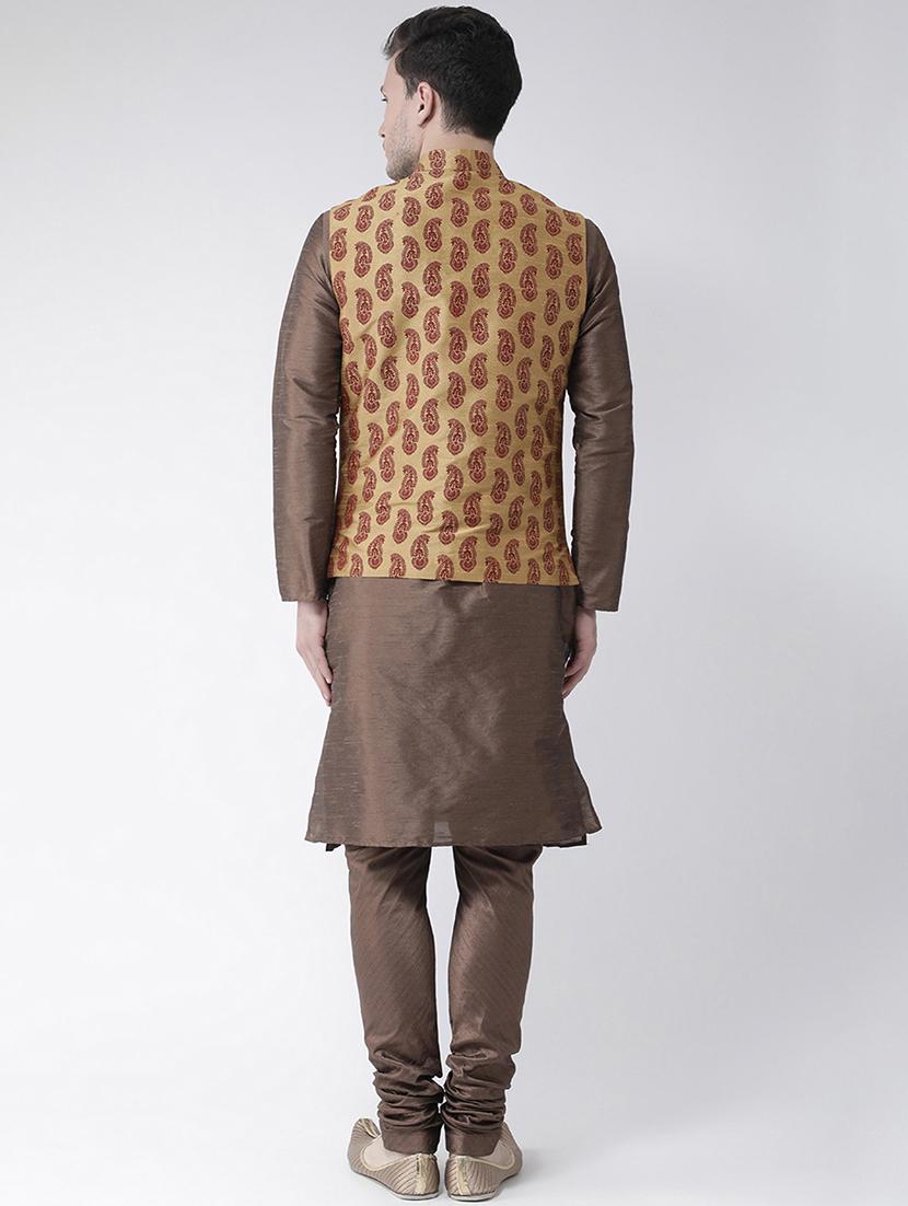men mandarin neck kurta bottom with nehru jacket - 21079480 - Standard Image - 3