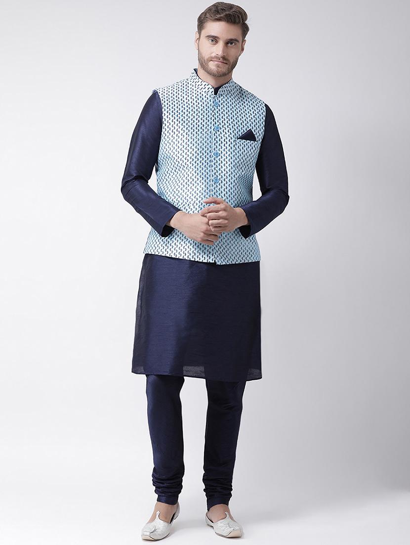 men mandarin neck kurta bottom with nehru jacket - 21079495 - Zoom Image - 0