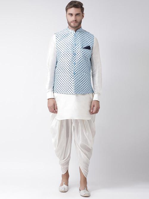 men mandarin neck kurta bottom with nehru jacket - 21079500 - Standard Image - 0