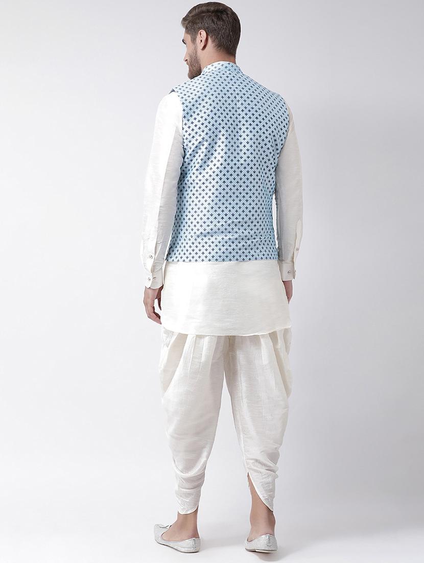 men mandarin neck kurta bottom with nehru jacket - 21079500 - Standard Image - 3