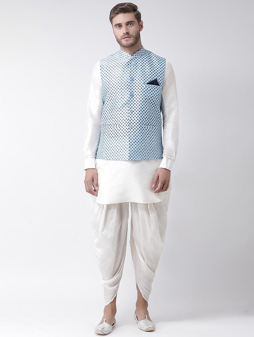 men mandarin neck kurta bottom with nehru jacket - 21079510 - Zoom Image - 0