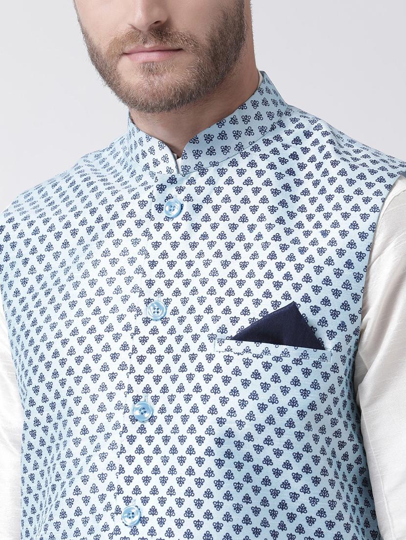 men mandarin neck kurta bottom with nehru jacket - 21079510 - Standard Image - 3