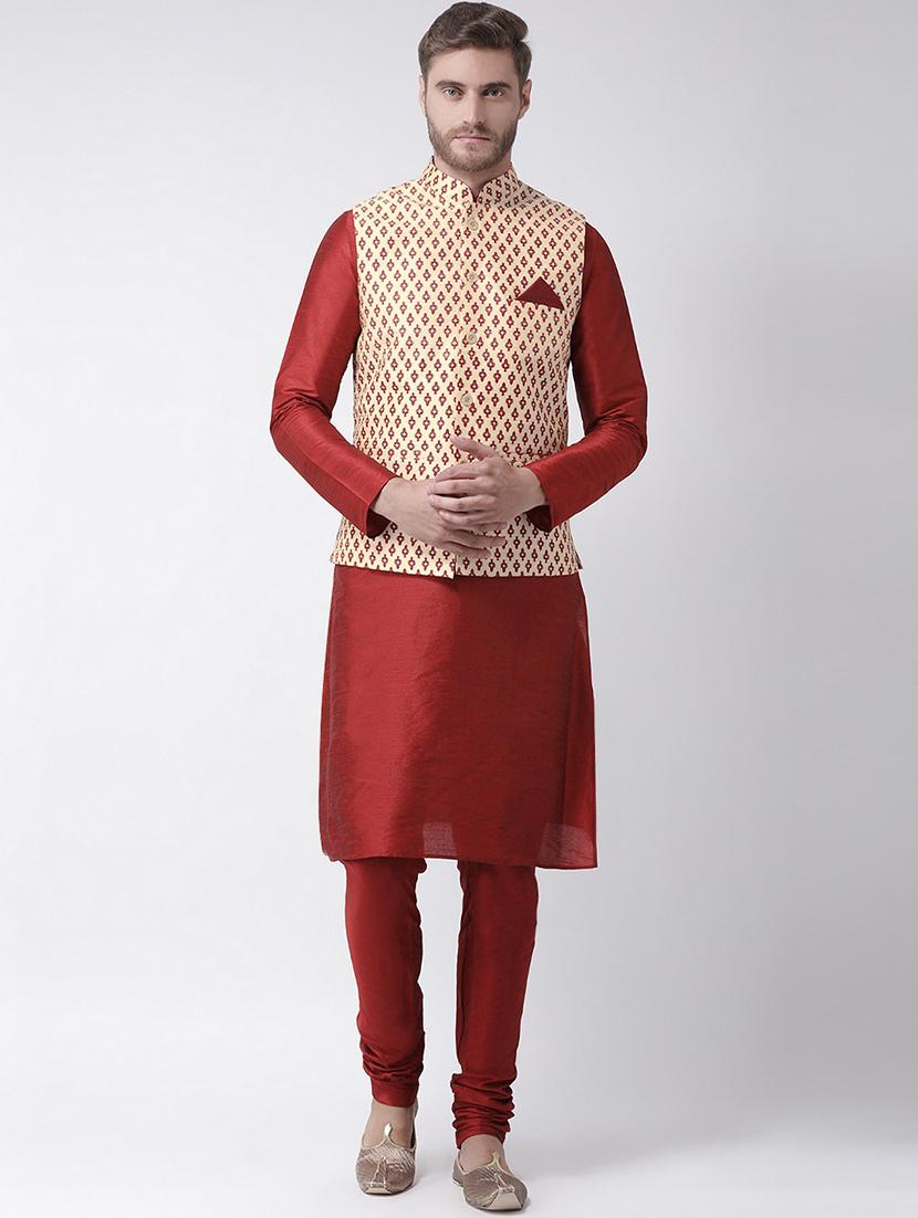 men mandarin neck kurta bottom with nehru jacket - 21079525 - Zoom Image - 0