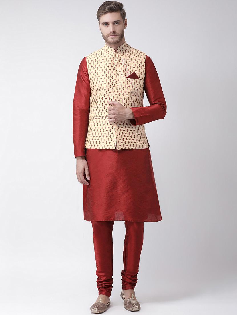 men printed kurta pyjama with nehru jacket - 21079531 - Zoom Image - 0
