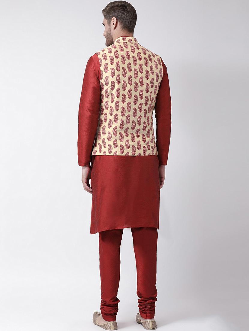 men mandarin neck kurta bottom with nehru jacket - 21079536 - Standard Image - 3
