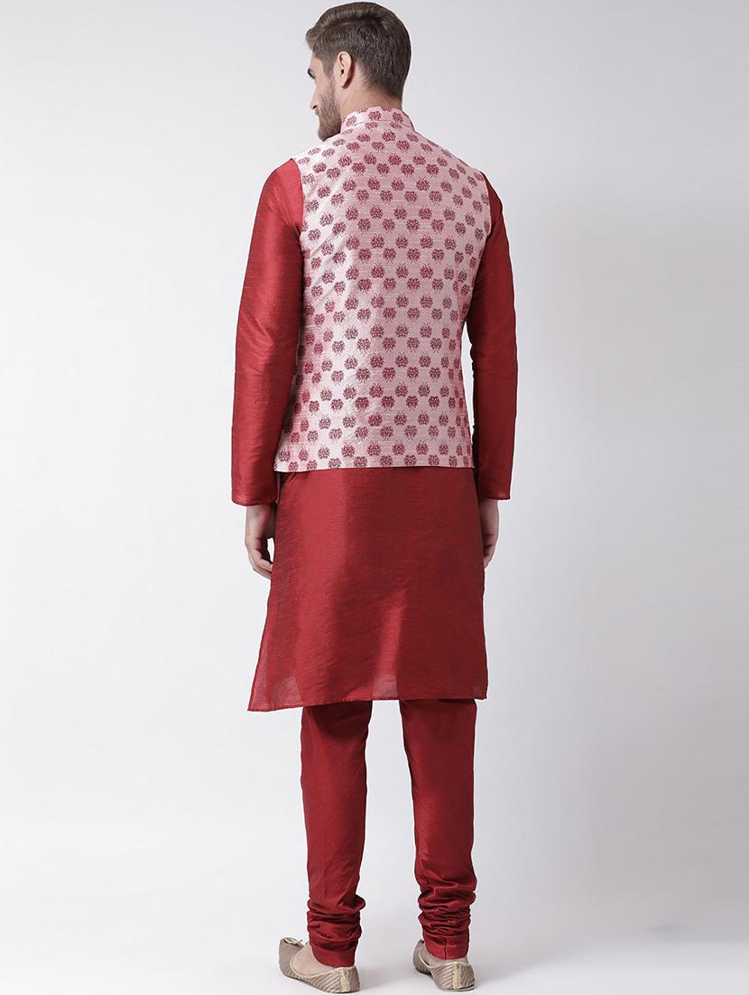 men mandarin neck kurta churidar with jacket - 21079562 - Standard Image - 3