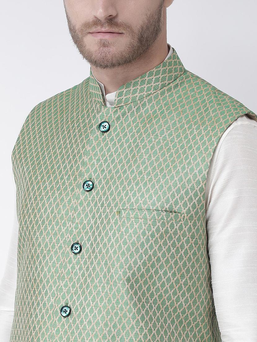men mandarin neck kurta dhoti with jacket - 21079585 - Standard Image - 3