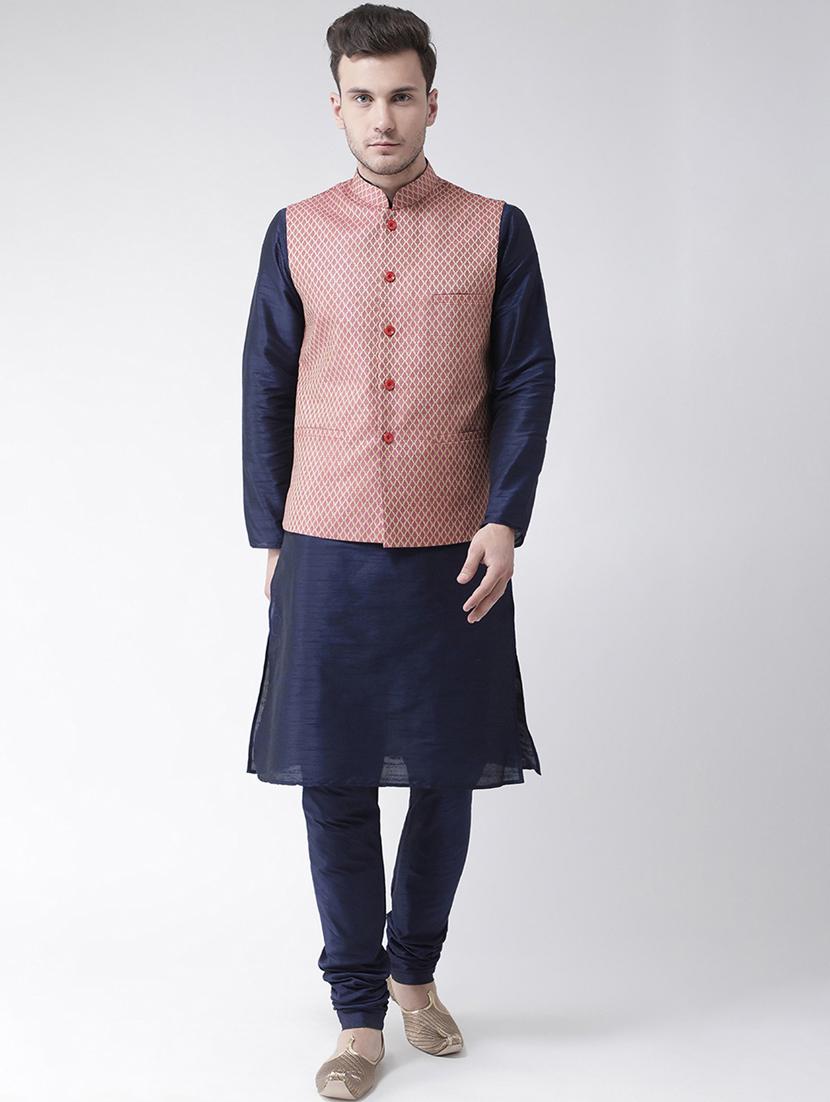 men mandarin kurta pyjama with nehru jacket - 21079593 - Zoom Image - 0