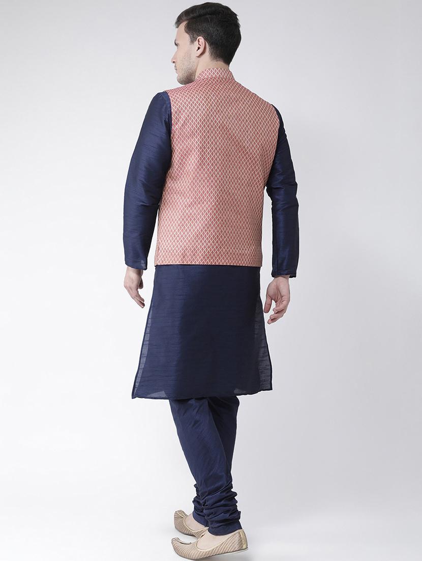 men mandarin kurta pyjama with nehru jacket - 21079593 - Standard Image - 3