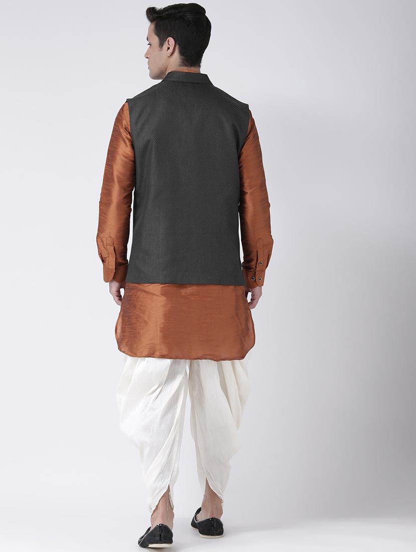 men mandarin neck kurta bottom with jacket - 21079601 - Standard Image - 3