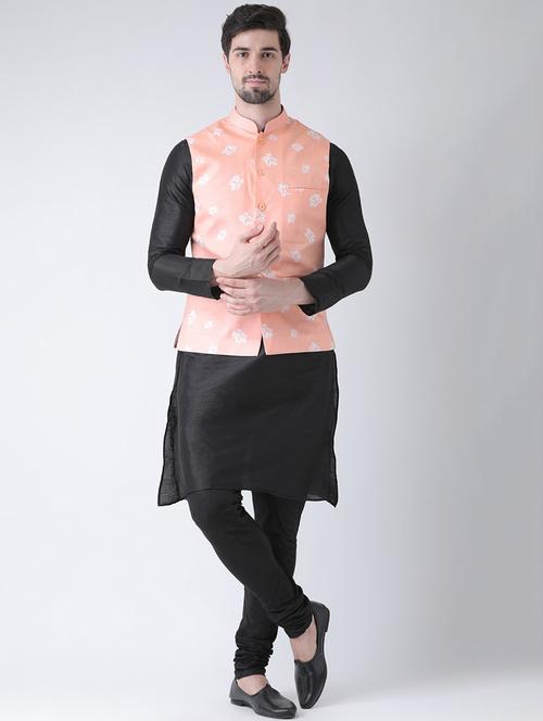 men mandarin neck kurta pyjama set with jacket - 21079724 - Standard Image - 0