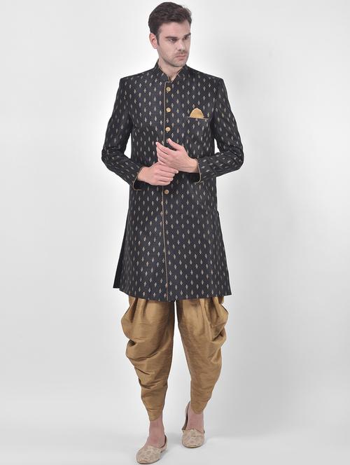 men long sleeve printed sherwani set - 21080188 -  Standard Image - 0