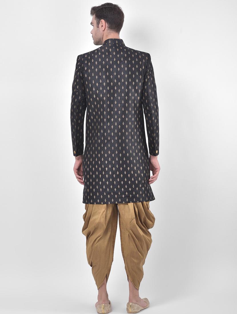 men long sleeve printed sherwani set - 21080188 - Standard Image - 3