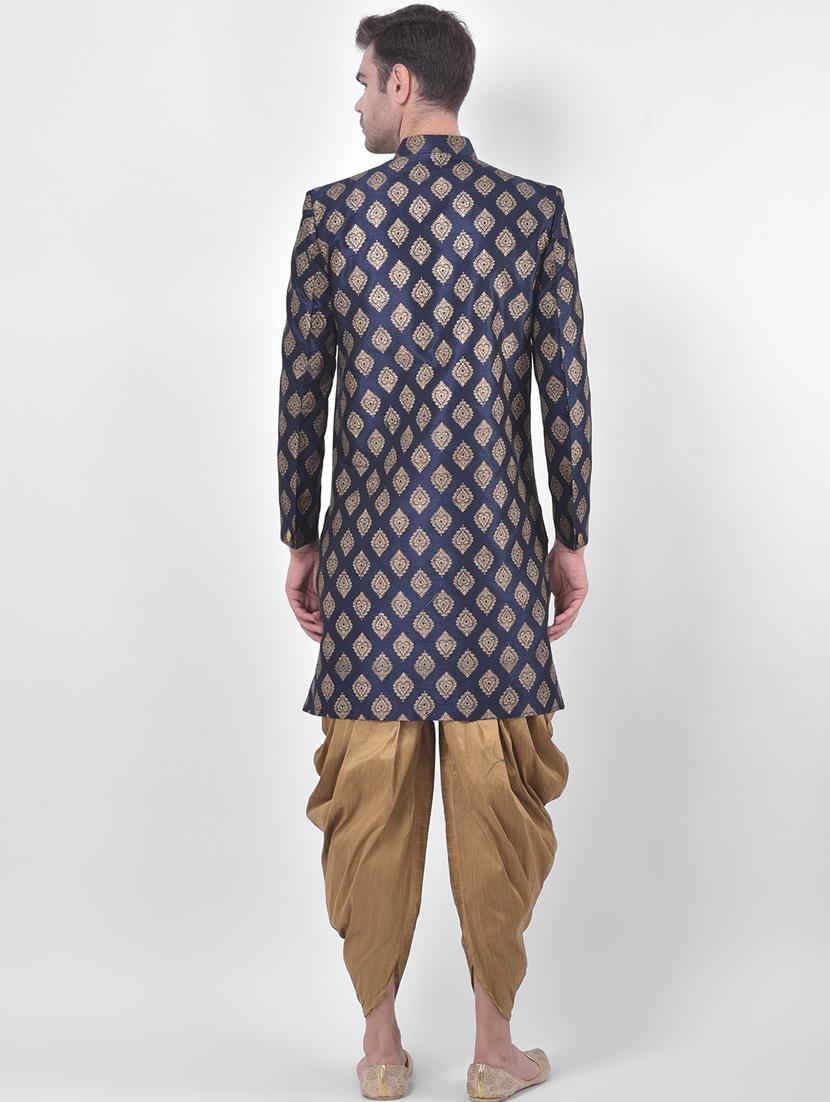 men pure silk sherwani ethnic wear set - 21080198 - Standard Image - 3