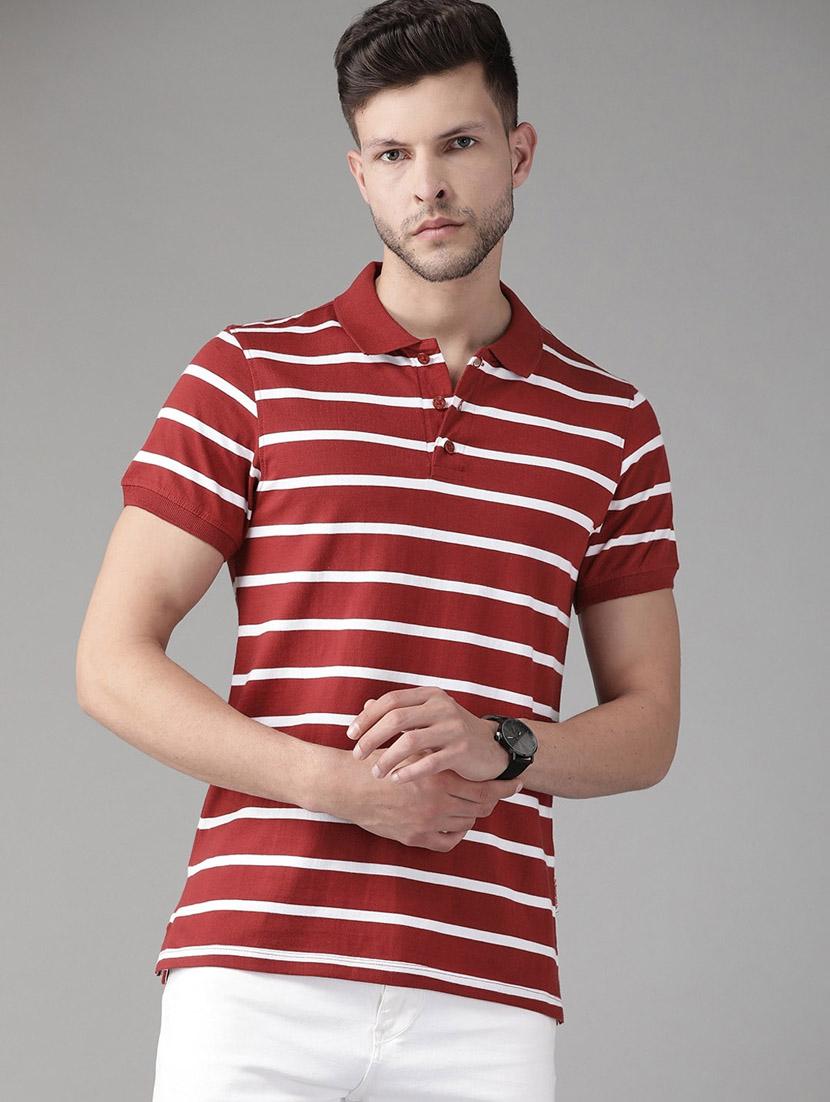 men red polo neck t-shirt - 21080269 - Zoom Image - 0