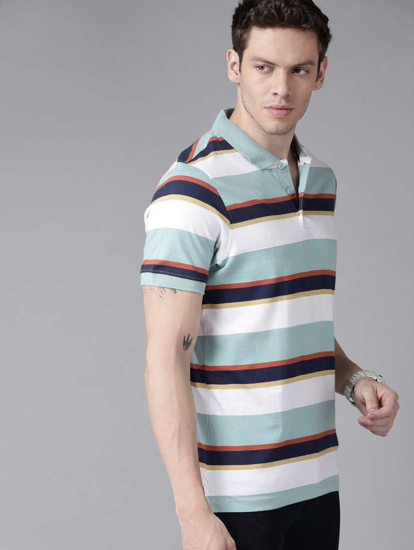 men striped polo t-shirt