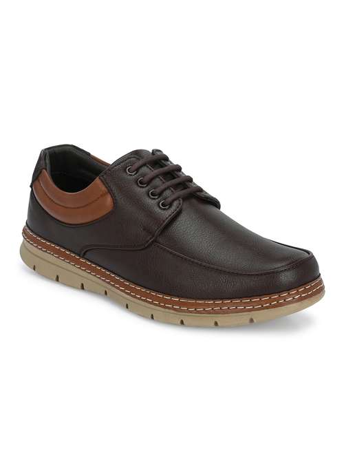 brown lace up casual shoes - 21080373 -  Standard Image - 0