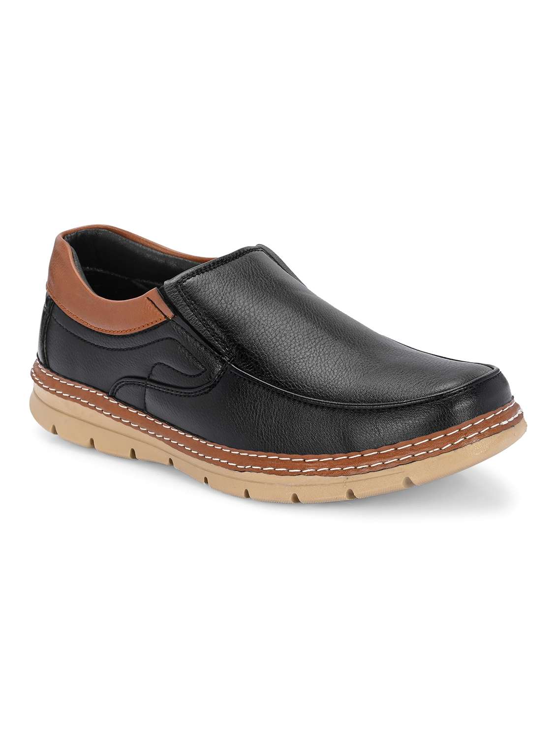 black slip on casual shoes - 21080375 -  Zoom Image - 0
