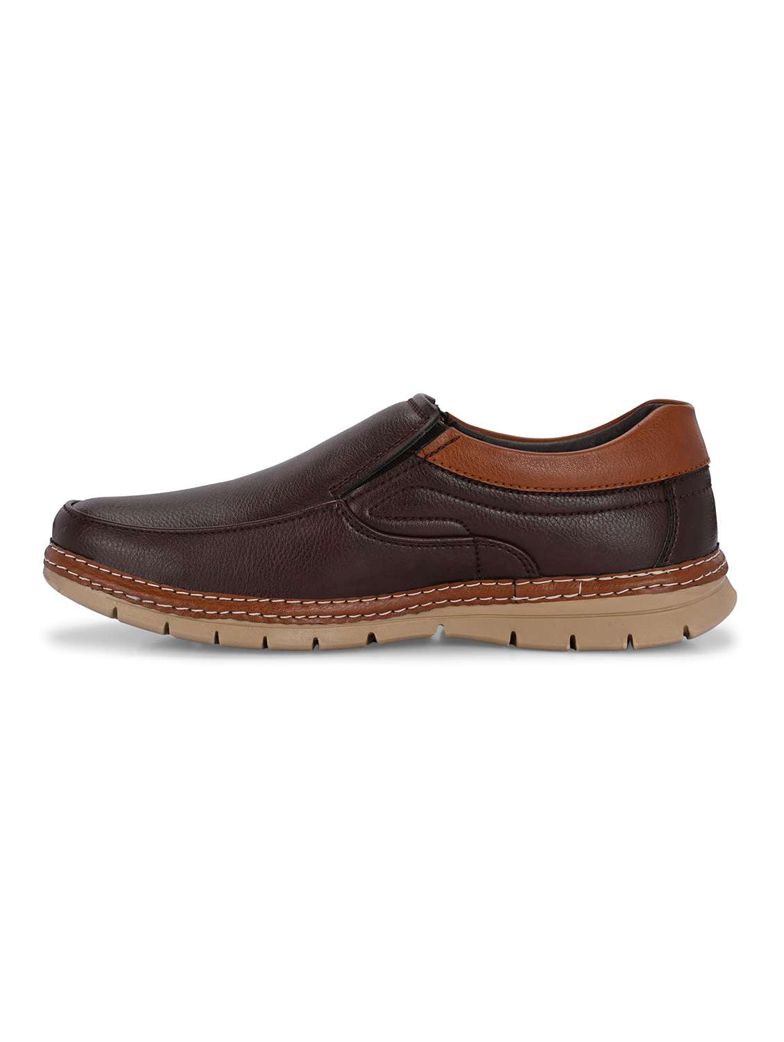 brown slip on casual shoes - 21080376 - Standard Image - 3