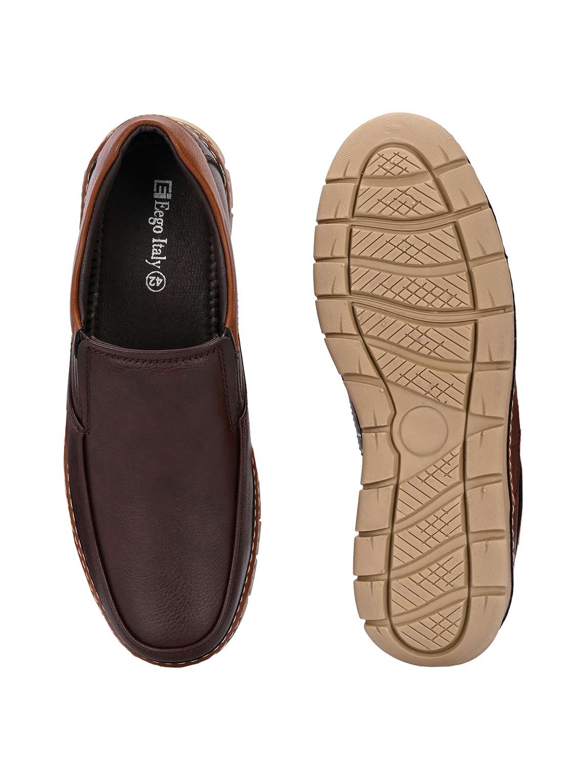 brown slip on casual shoes - 21080376 - Standard Image - 5