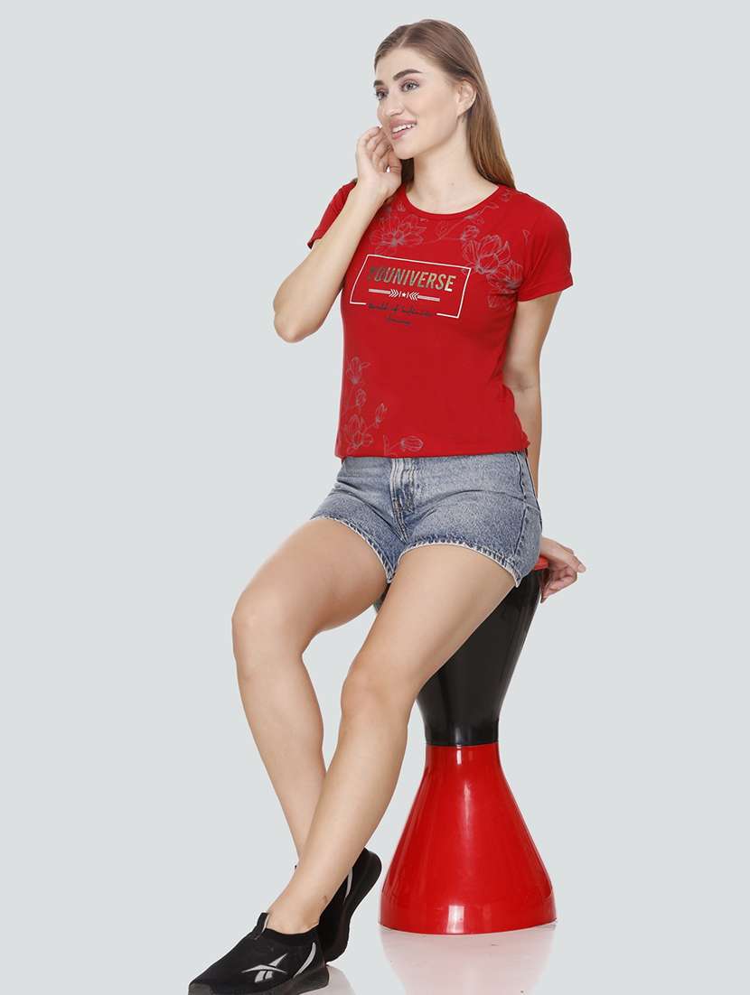 women round neck printed regular t-shirt - 21081680 - Standard Image - 3
