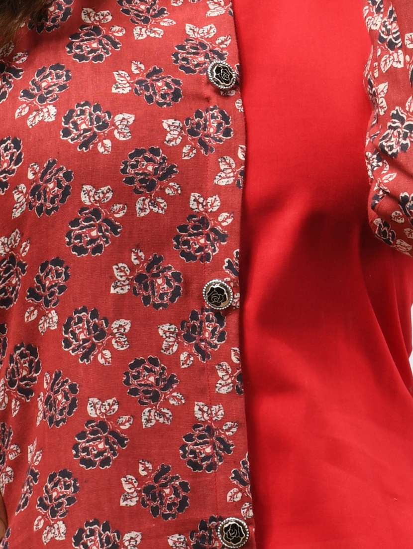 women floral printed cotton a-line kurta - 21081791 -  Standard Image - 5