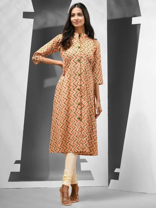 women printed cotton a-line kurta - 21081795 - Standard Image - 0