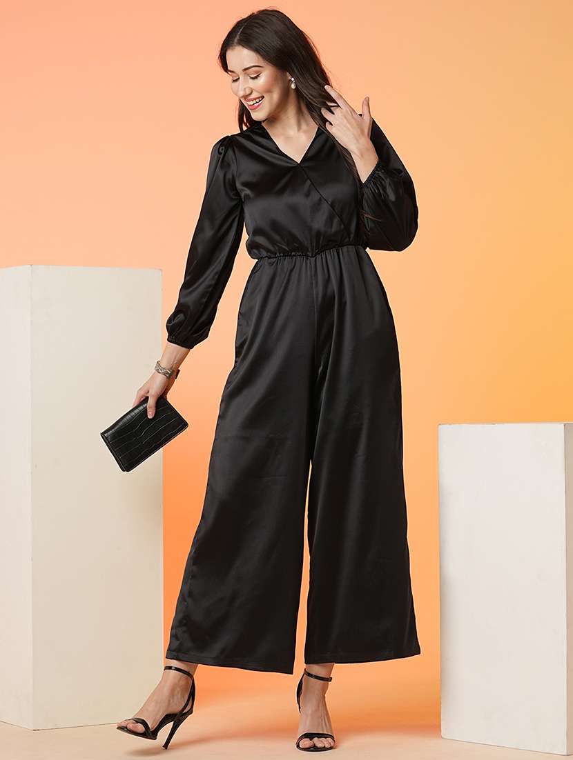 women solid color full leg jumpsuit - 21081830 - Zoom Image - 0