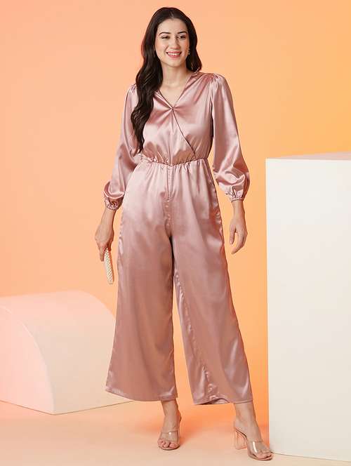 women solid color full leg jumpsuit - 21081832 - Standard Image - 0