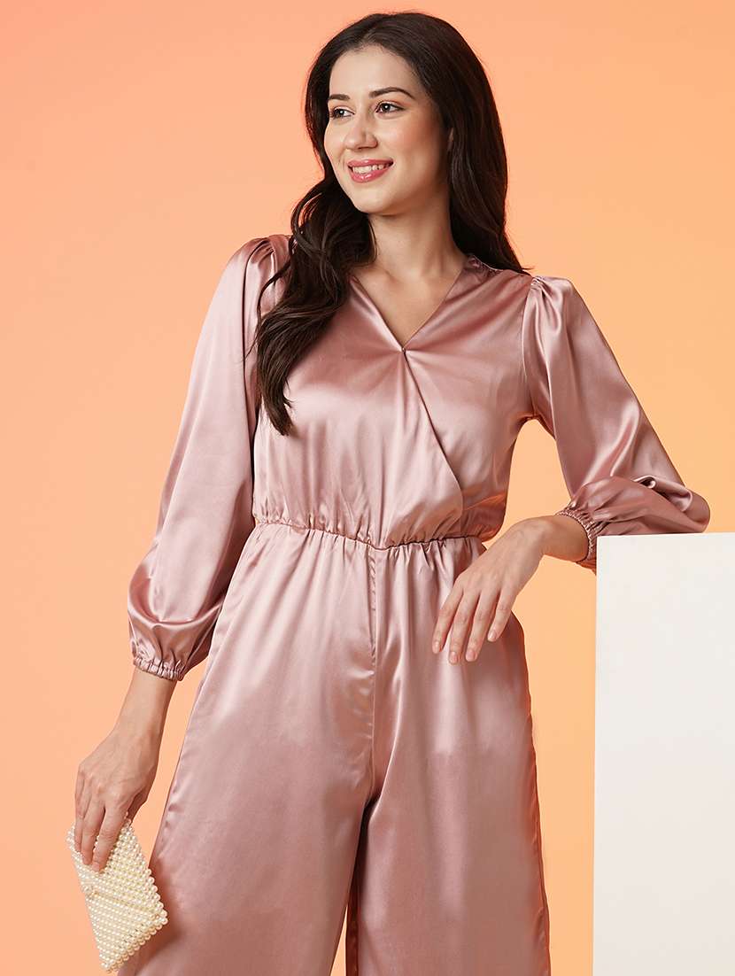 women solid color full leg jumpsuit - 21081832 - Standard Image - 3