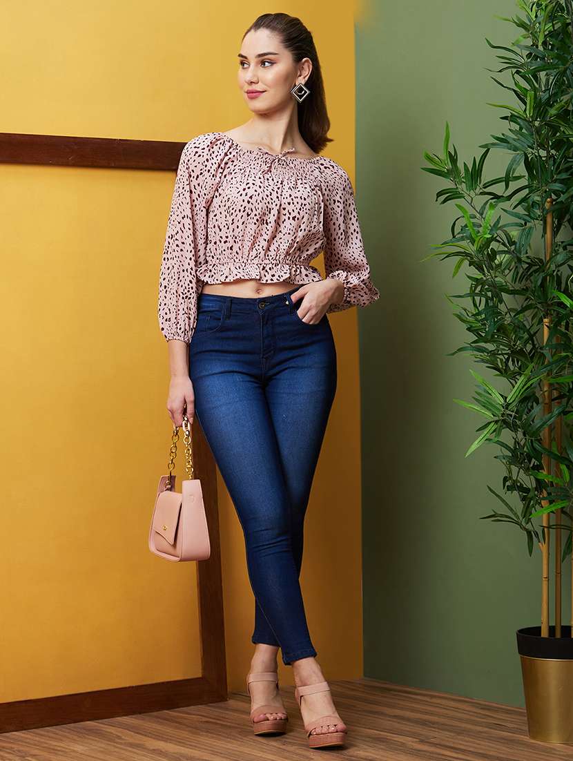 women boat neck blouson top - 21081839 -  Standard Image - 3