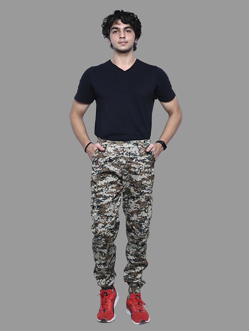men mid-rise camouflage cargos casual trouser - 21081970 - Standard Image - 3